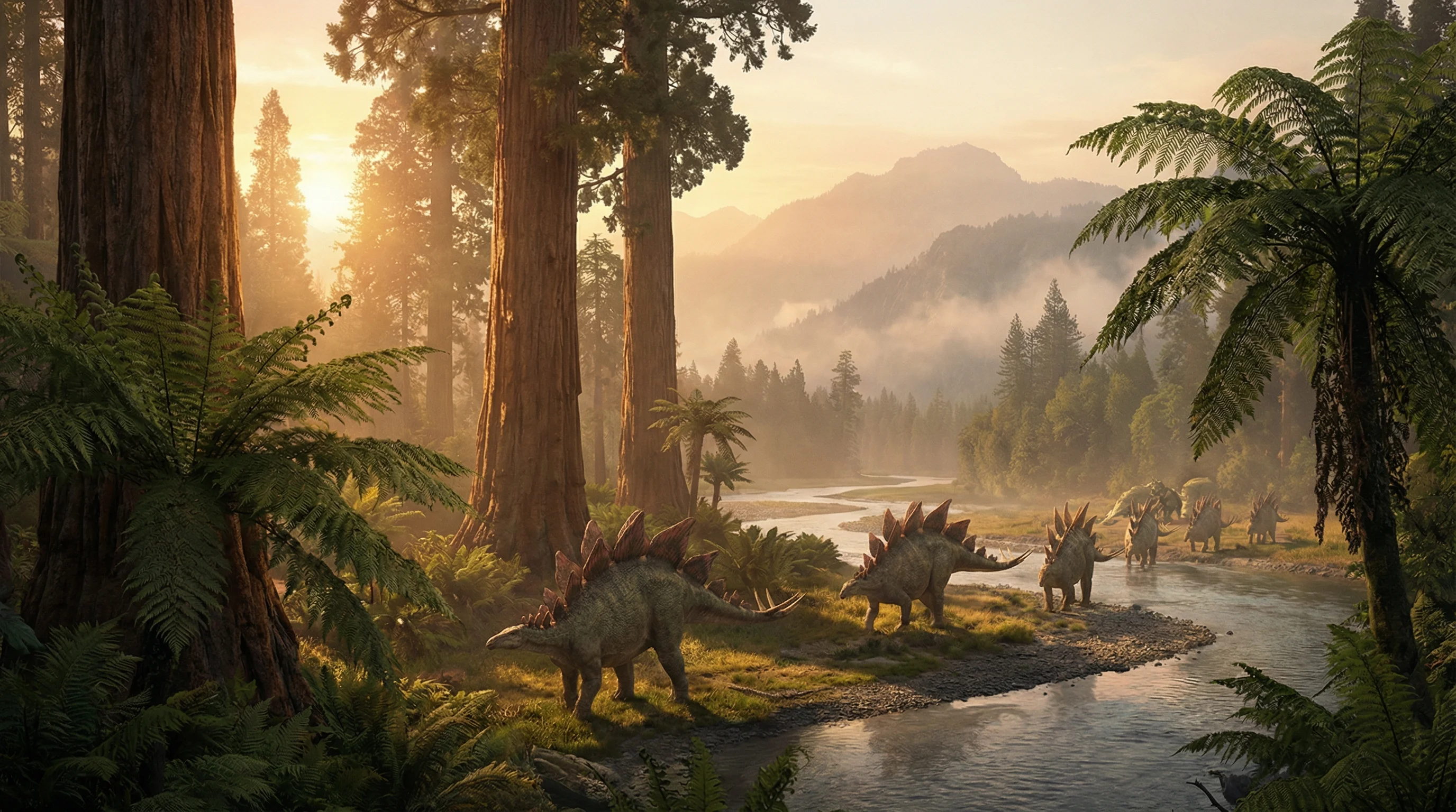 史前黄昏中漫步的剑龙群，侏罗纪棋牌探险营 棋牌试玩 摄影展作品