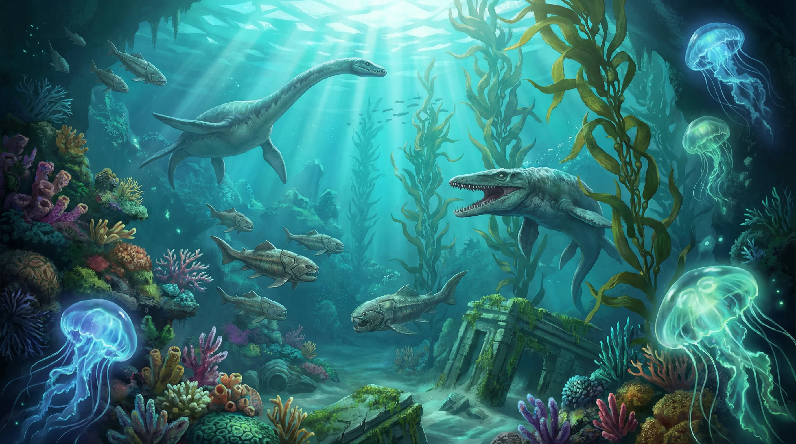 史前深海中的远古海兽，侏罗纪棋牌探险营 棋牌试玩 摄影展作品